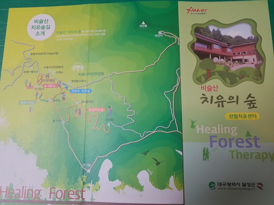 비슬산 '치유의 숲' 팜플렛   김병두 기자