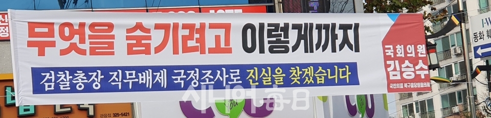 국민의 힘 정당 현수막 (읍내동 네거리) - 김정호 기자