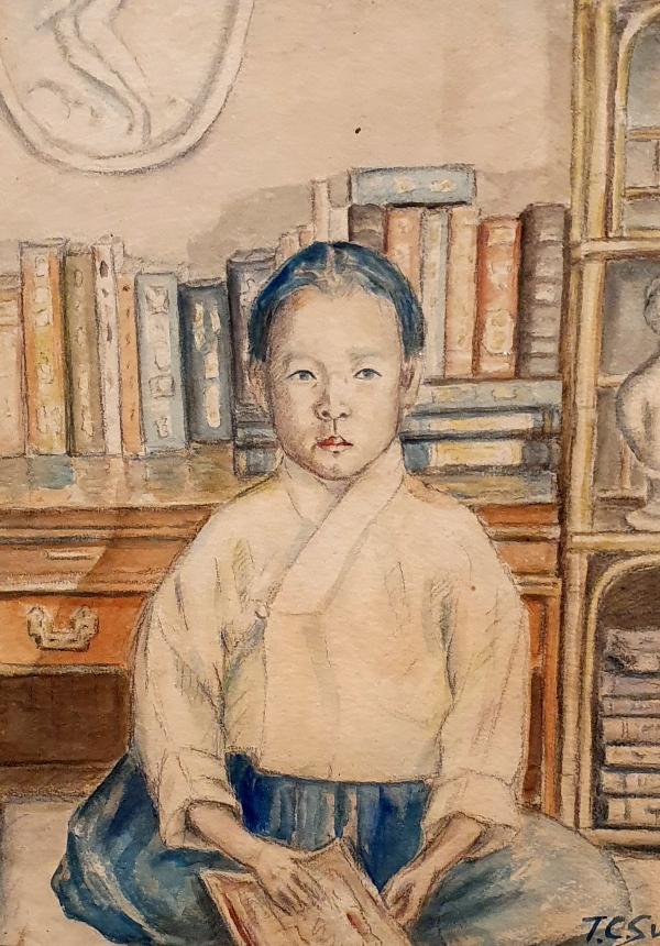 소녀 좌상, 1924, 33.3x25, watercolor on paper, 개인소장   김영창 기자