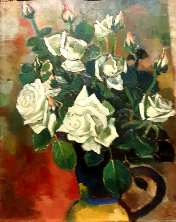 장미 있는 정물 : 1930년대, 45×37, oil on wooden panel, 이건희 컬렉션.   김영창 기자