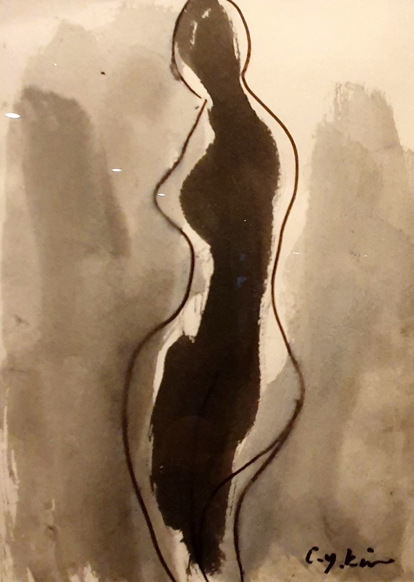 Drawing of Human Body: Year Unknown, 24.5x19.5, ink and watercolor on paper, Collection of Kim Chong-yung Museum of Art.   Reporter Kim Young-chang