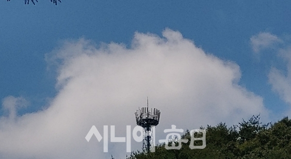 전망대 위로 흰구름이 두둥실 떠있다. 박미정 기자