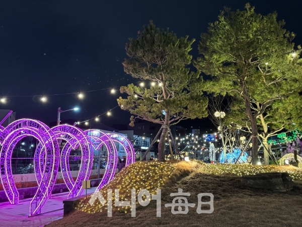 하트터널 불빛조명이 아름답다. 박미정 기자